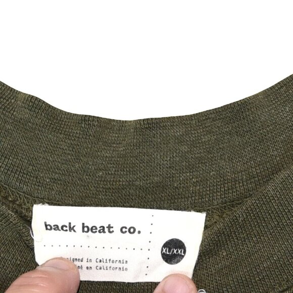 Back Beat Co. Olive Green T-Shirt Dress Size XL/XXL Hemp Cotton Pockets Relaxed - Picture 4 of 8